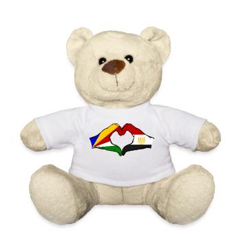 Seychelles Egypt Flag Hands Heart Shape - Teddy Bear - white - Front