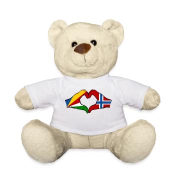 Seychelles Norway Flag Hands Heart Shape - Teddy Bear - white - Front