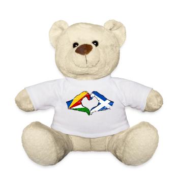 Seychelles Écosse drapeau mains forme de coeur utilisé - Nounours - blanc - Devant
