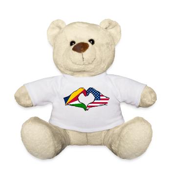 Seychelles USA Flag Hands Heart Shape - Teddy Bear - white - Front