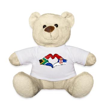 Südafrika Serbien Flagge Hände Herzform used - Teddy - Weiß - Vorne