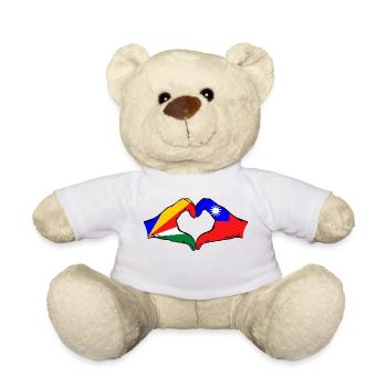 Seychellen Taiwan Flagge Hände Herzform - Teddy - Weiß - Vorne