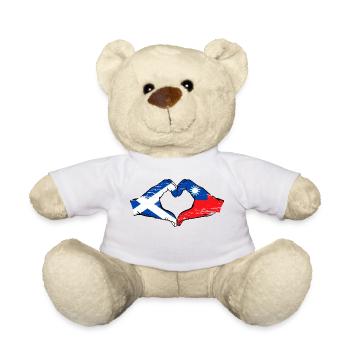 Ecosse Taïwan drapeau mains forme de coeur utilisé - Nounours - blanc - Devant