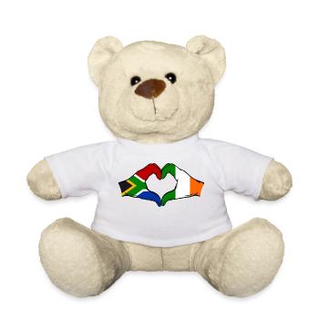 Südafrika Irland Flagge Hände Herzform - Teddy - Weiß - Vorne