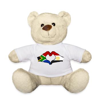South Africa Egypt Flag Hands Heart Shape - Teddy Bear - white - Front