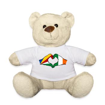 Seychellen Irland Flagge Hände Herzform - Teddy - Weiß - Vorne