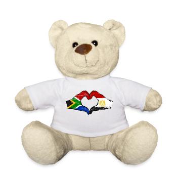 South Africa Egypt Flag Hands Heart Shape Used - Teddy Bear - white - Front