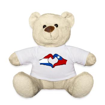 Holland Taiwan Flagge Hände Herzform - Teddy - Weiß - Vorne
