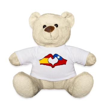 Spanien Taiwan Flagge Hände Herzform - Teddy - Weiß - Vorne