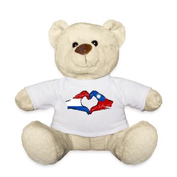 Hollande Taiwan drapeau mains forme de coeur utilisé - Nounours - blanc - Devant