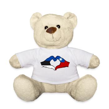 Estland Taiwan Flagge Hände Herzform - Teddy - Weiß - Vorne