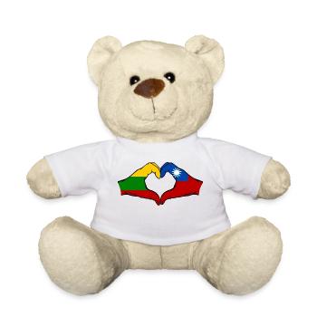 Litauen Taiwan Flagge Hände Herzform - Teddy - Weiß - Vorne
