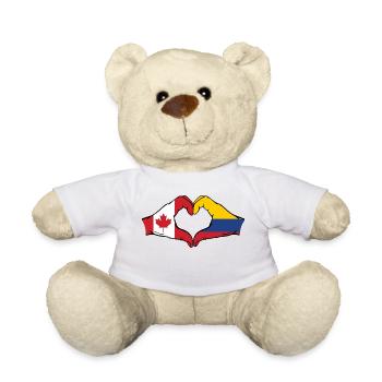 Canada Colombie drapeau mains forme coeur - Nounours - blanc - Devant