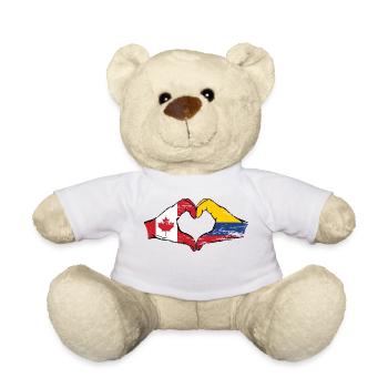 Canada Colombie drapeau mains coeur utilisé - Nounours - blanc - Devant