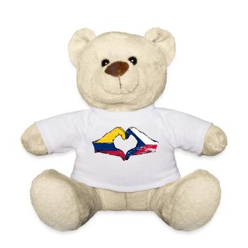 Colombie République tchèque drapeau mains forme de coeur utilisé - Nounours - blanc - Devant
