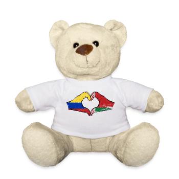 Kolumbien Belarus Flagge Hände Herzform used - Teddy - Weiß - Vorne