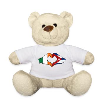 Irlande Cuba Drapeau Mains Coeur Forme Utilisé - Nounours - blanc - Devant
