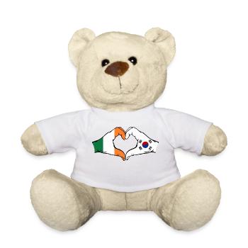 Irland Südkorea Flagge Hände Herzform - Teddy - Weiß - Vorne