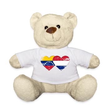 Venezuela Hollande Drapeau Mains Coeur Forme Utilisé - Nounours - blanc - Devant