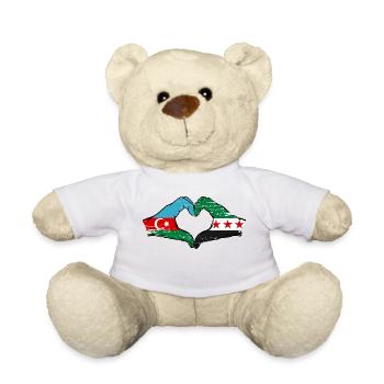 Aserbaidschan Syrien Flagge Hände Herzform used - Teddy - Weiß - Vorne