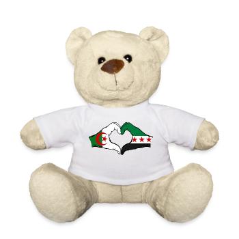 Algeria Syria Flag Hands Heart Shape - Teddy Bear - white - Front