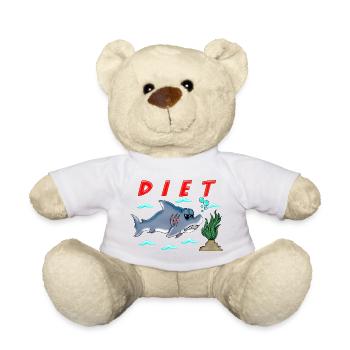 Lustige Diät Cartoon Hai Humor Sarkastisches Design - Teddy - Weiß - Vorne
