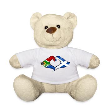 Afrique du Sud Ecosse Drapeau Mains Coeur Forme Utilisé - Nounours - blanc - Devant