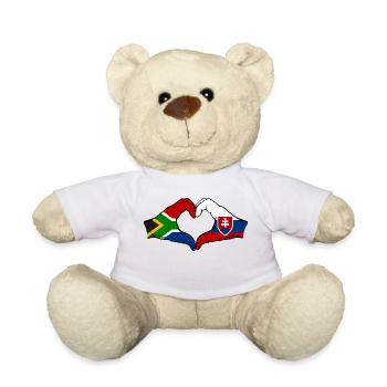 Südafrika Slowakei Flagge Hände Herzform - Teddy - Weiß - Vorne