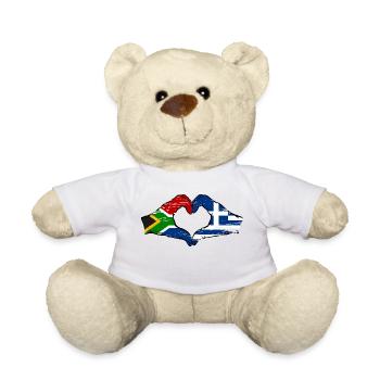 Südafrika Griechenland Flagge Hände Herzform used - Teddy - Weiß - Vorne