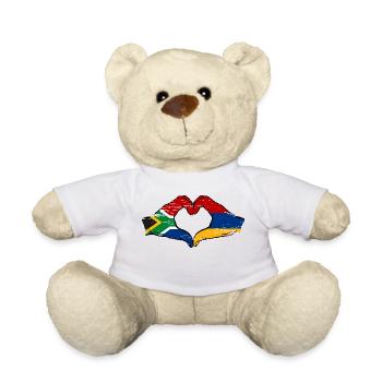 Südafrika Armenien Flagge Hände Herzform used - Teddy - Weiß - Vorne