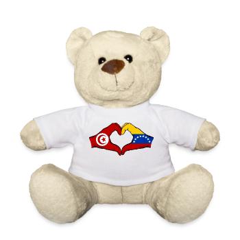 Tunisia Venezuela Flag Hands Heart Shape - Teddy Bear - white - Front