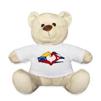 Venezuela Cuba Flag Hands Heart Shape - Teddy Bear - white - Front