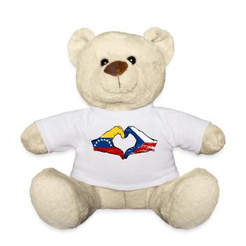 Venezuela Tschechien Flagge Hände Herzform used - Teddy - Weiß - Vorne