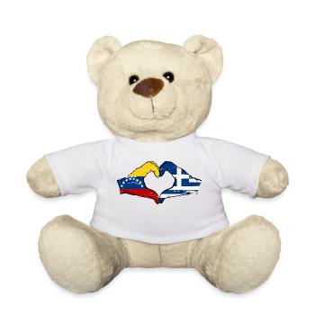 Venezuela Griechenland Flagge Hände Herzform used - Teddy - Weiß - Vorne