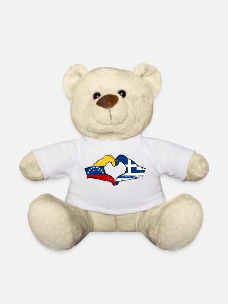 Venezuela Griechenland Flagge Hände Herzform used - Teddy - Weiß