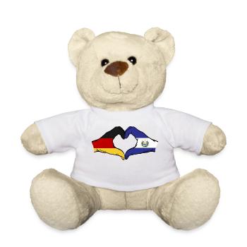 Allemagne El Salvador Drapeau Mains Coeur Forme - Nounours - blanc - Devant
