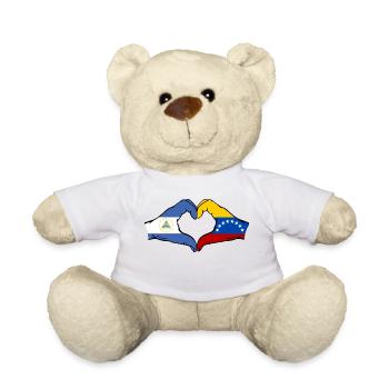 Nicaragua Venezuela Flag Hands Heart Shape - Teddy Bear - white - Front