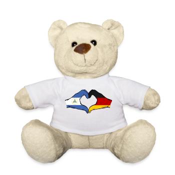 Nicaragua Germany Flag Hands Heart Shape - Teddy Bear - white - Front