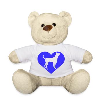 Großer Hund Herz Liebe Symbol Silhouette Umriss - Teddy - Weiß - Vorne