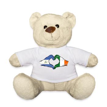 Nicaragua Irlande drapeau mains forme de coeur utilisé - Nounours - blanc - Devant