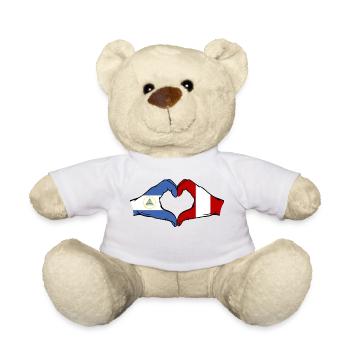 Nicaragua Peru Flagge Hände Herzform - Teddy - Weiß - Vorne