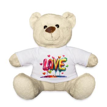 Bunte Love-Ballon Schrift - Teddy - Weiß - Vorne