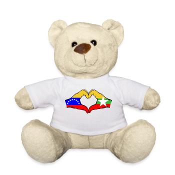 Venezuela Myanmar Flag Hands Heart Shape - Teddy Bear - white - Front