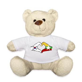 Südkorea Myanmar Flagge Hände Herzform - Teddy - Weiß - Vorne