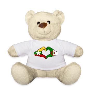Myanmar Algérie Drapeau Mains Coeur Forme - Nounours - blanc - Devant