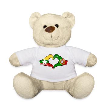 Myanmar Portugal drapeau mains forme de coeur utilisé - Nounours - blanc - Devant