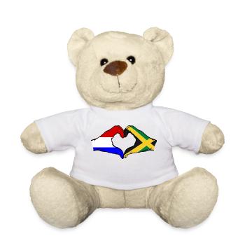 Holland Jamaica Flag Hands Heart Shape - Teddy Bear - white - Front