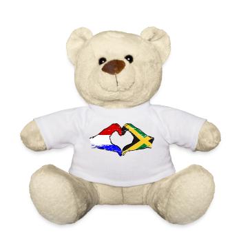 Hollande Jamaïque Drapeau Mains Coeur Forme Utilisé - Nounours - blanc - Devant