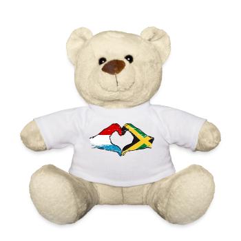 Luxembourg Drapeau de la Jamaïque mains forme de coeur utilisé - Nounours - blanc - Devant
