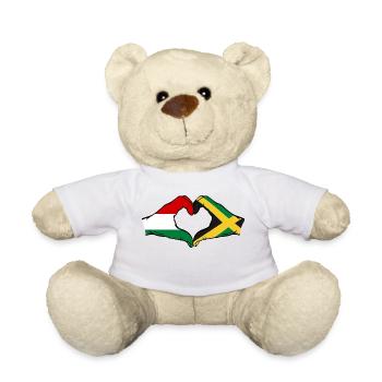 Hungary Jamaica Flag Hands Heart Shape - Teddy Bear - white - Front